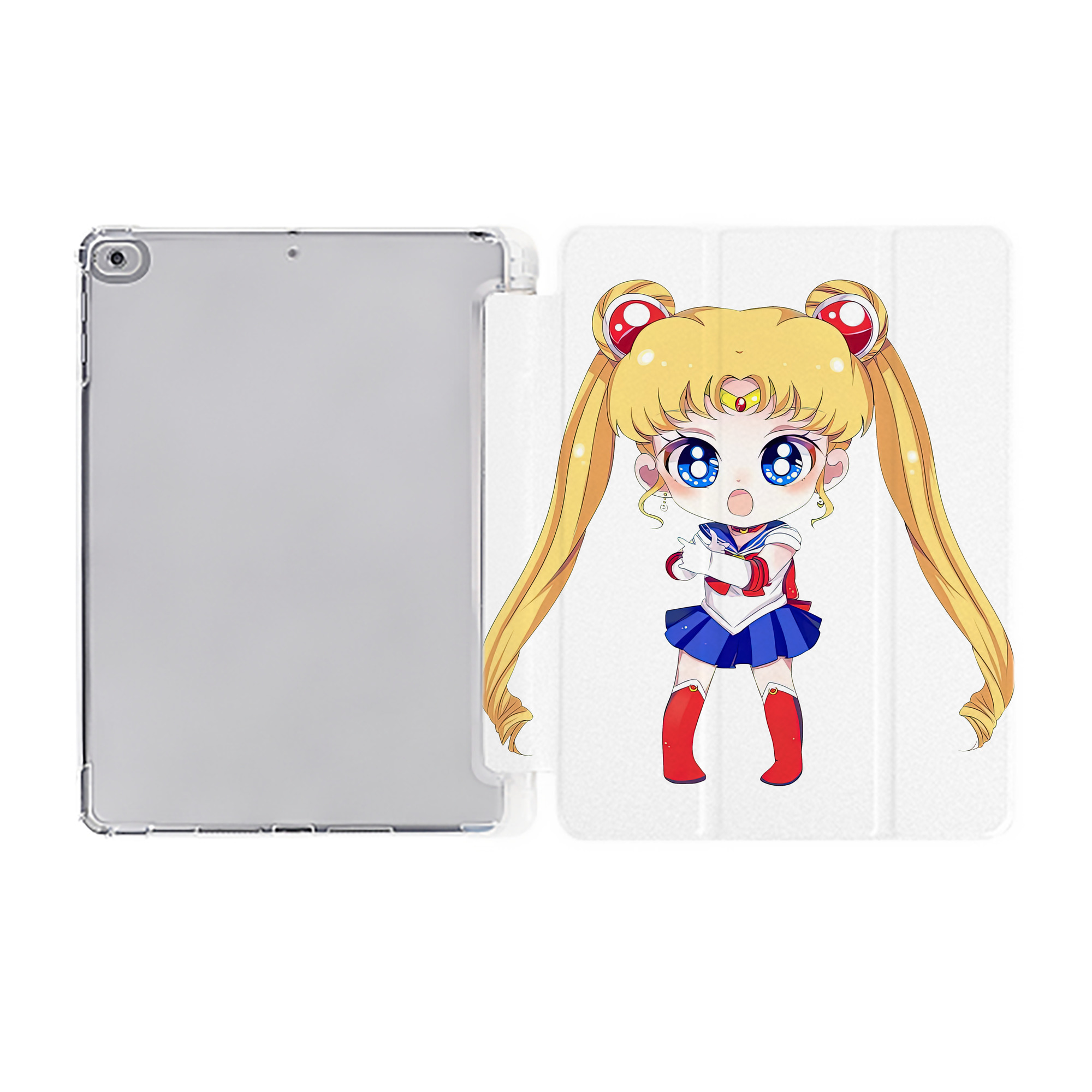 （画像用） 美少女戦士セーラームーン 月野 うさぎ つきの うさぎ Sailor Moon Tsukino Usagi IPad ケース ペン収納付き 三つ折りスタンド PUレザー×シリコン 対応機種9.5/10.5/10.9インチ